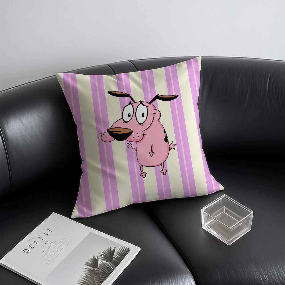 C-cour-age the C-Cowar-dly Dogs Pillow Case Anti-dustmite Invisible zipper Sofa Bed