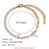 18K Gold-Plated Stainless Steel Paperclip and Rope Chain Bracelet for Women