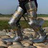 Gothic German Armor Leg Set 18g Mild Steel LARP Cosplay Halloween Costume Leg Armor Set With Steel Shoes Best Gift