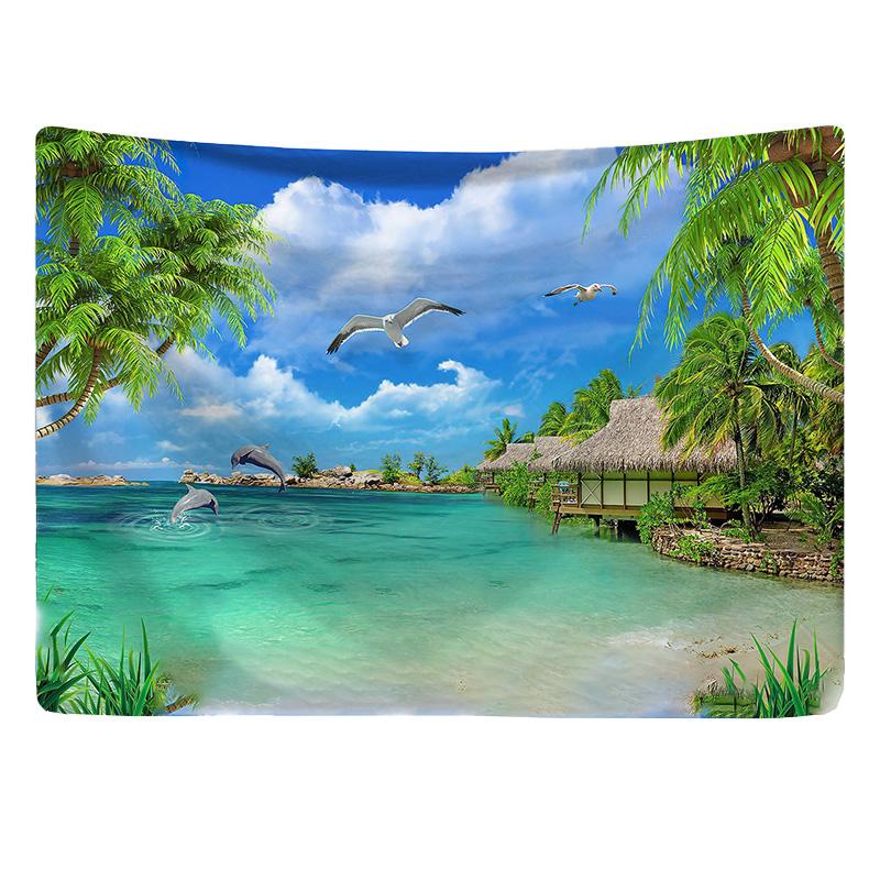 

1 шт. тропический пляж океан пейзаж гобелен природные пейзажи домашний декор настенный