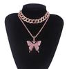 Big Butterfly Bling Necklace Trendy Fashion Collars Necklace Butterfly Pendant  Necklace for Women