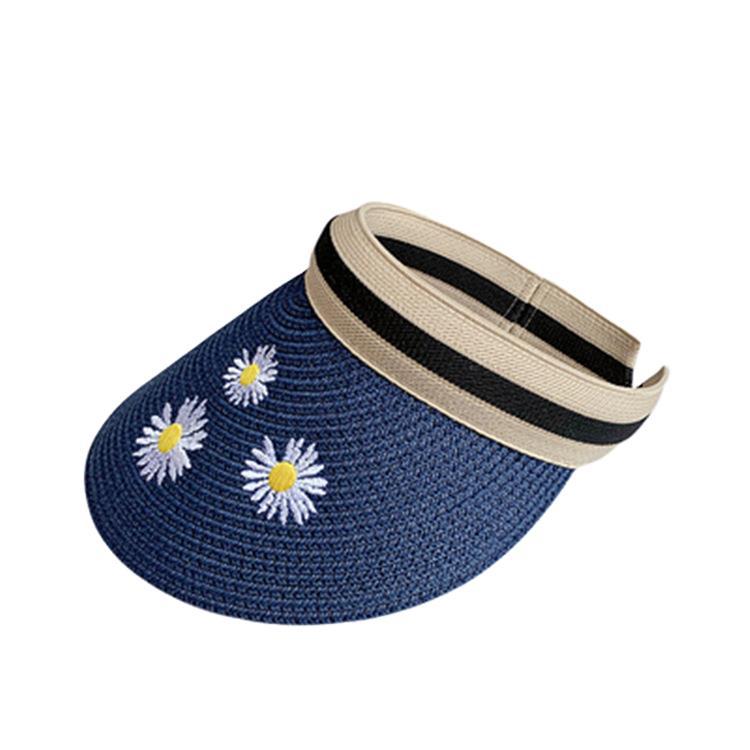Lady Summer Empty Top Sun Visor Hat Summer Straw Wide Brim Sun Cap Uv Protection Hat