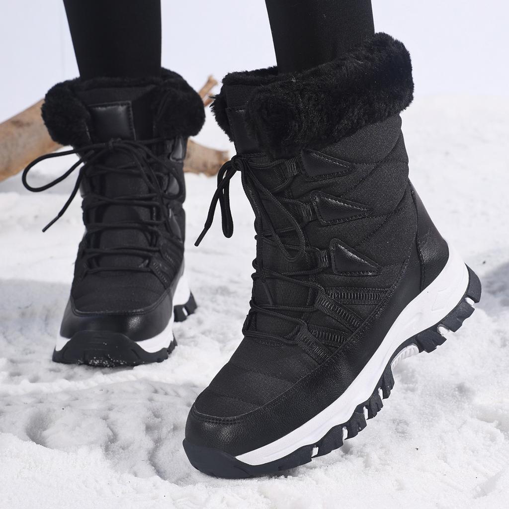 TUINANLE Warm Winter Plush Boots Women Snow Boots Comfortable and Casual Ladies Cotton Shoes