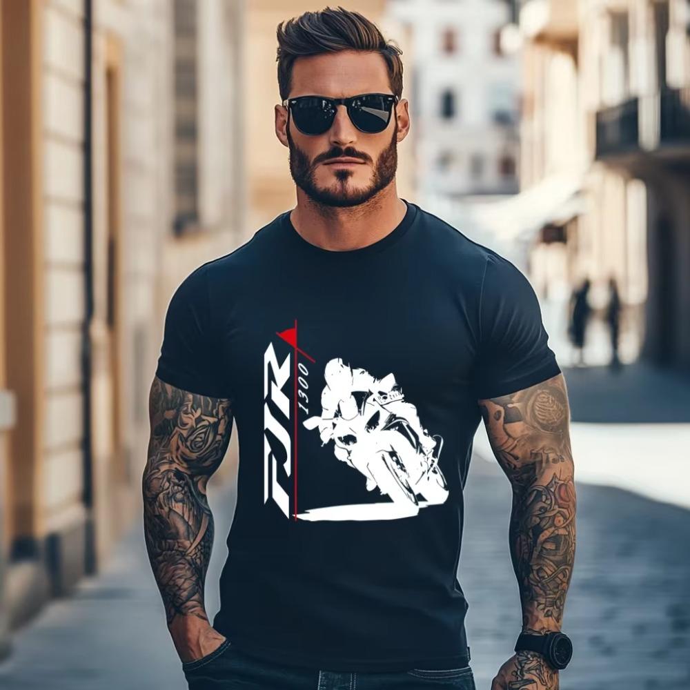 Nové 2024 Značka-Oblečení Trička Hip-Hop Jednoduché Prošívané Tričko Topy Košile FJR 1300 Tričko Motocykl Pro Jízdu Fanoušci Trička Košile