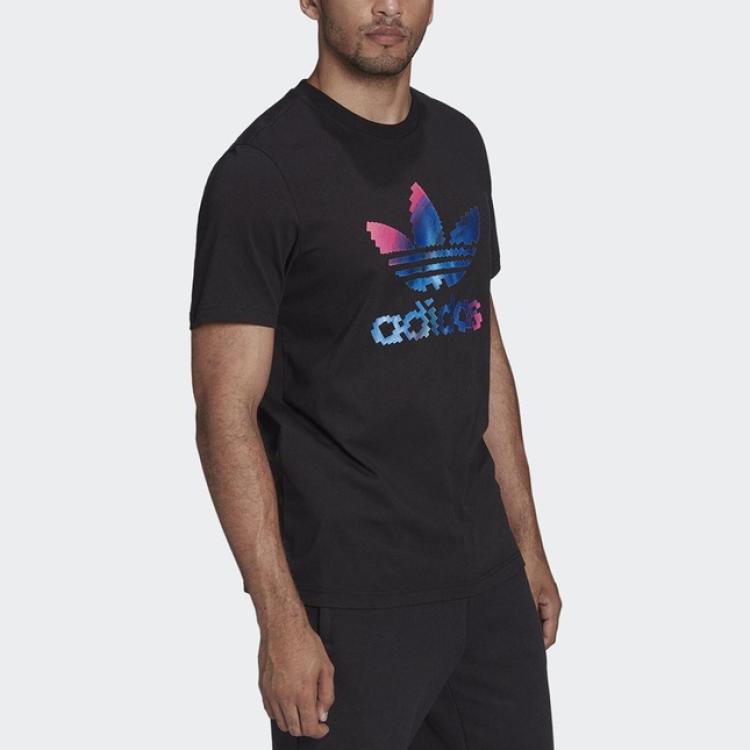 Adidas Originals Logo Letter Pattern Design Versatile Breathable Short Sleeve T-Shirt Men T-Shirts Black HC7116
