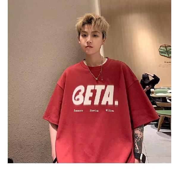 Pánské trendy tričko s krátkým rukávem s kulatým výstřihem a kulatým výstřihem na léto Volný ležérní top