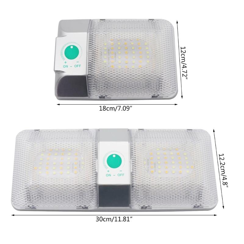 LED Light 12V Interior Dome Ceiling Light Three Color Dimming For Car Boat Camper Trailer Caravans Motorhome Accessories