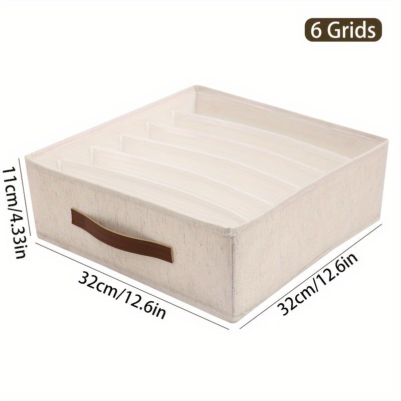 1pc Beige Foldable Storage Organizer Box for Underwear, Bras, Ties & Accessorie Storage Bins