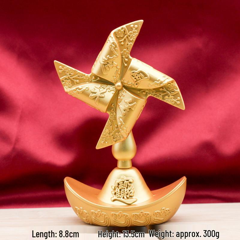 Yuanbao Windmill Spinner: Metal Craft Water-Activated Sound and Decompression Desktop Ornament