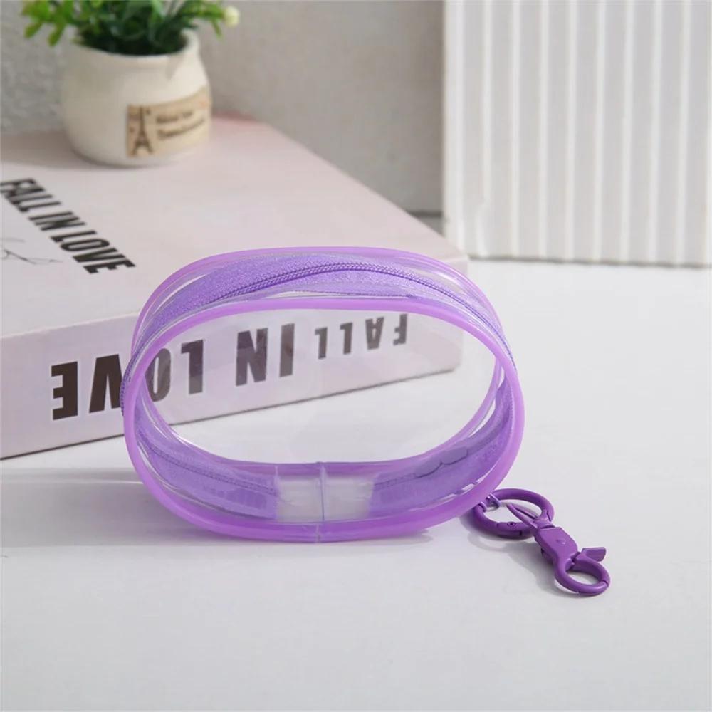 Portable Transparent PVC Mystery Box Keychain Square Zipper Storage Pouch Bag Pendant Anti Dust Waterproof Plush Dolls Toy Bag