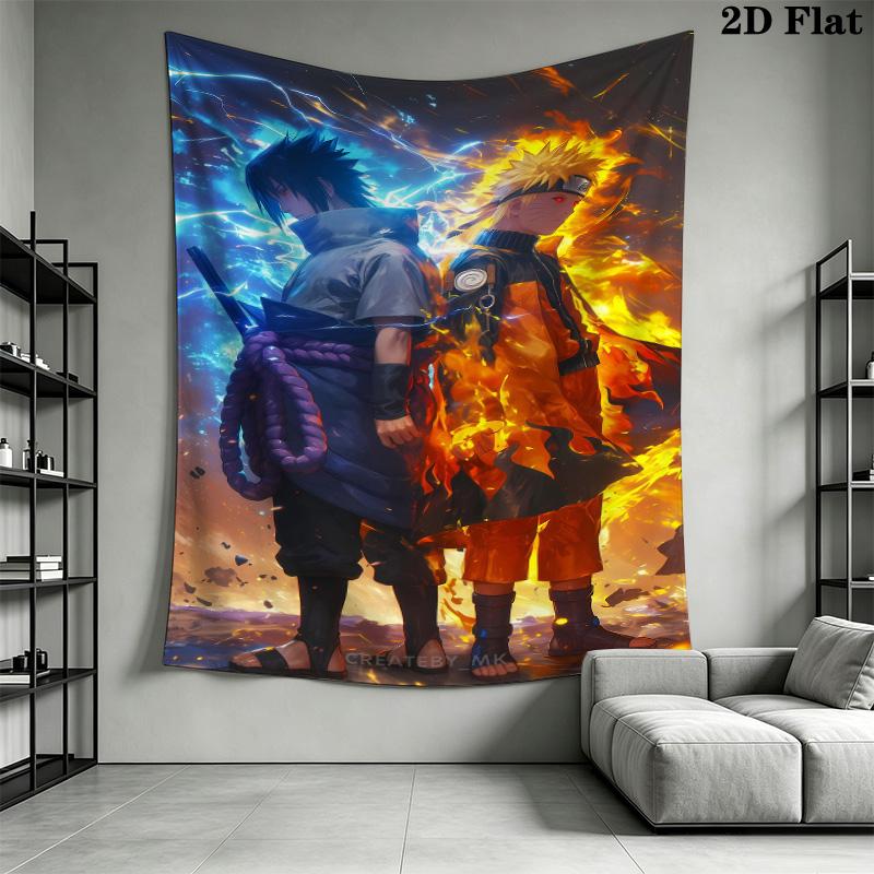 Naruto Wall Tapestry Aesthetic Wall Hanging Printed Fabric Blanket Decorative Tapestries For Bedroom Living Room Home Decor