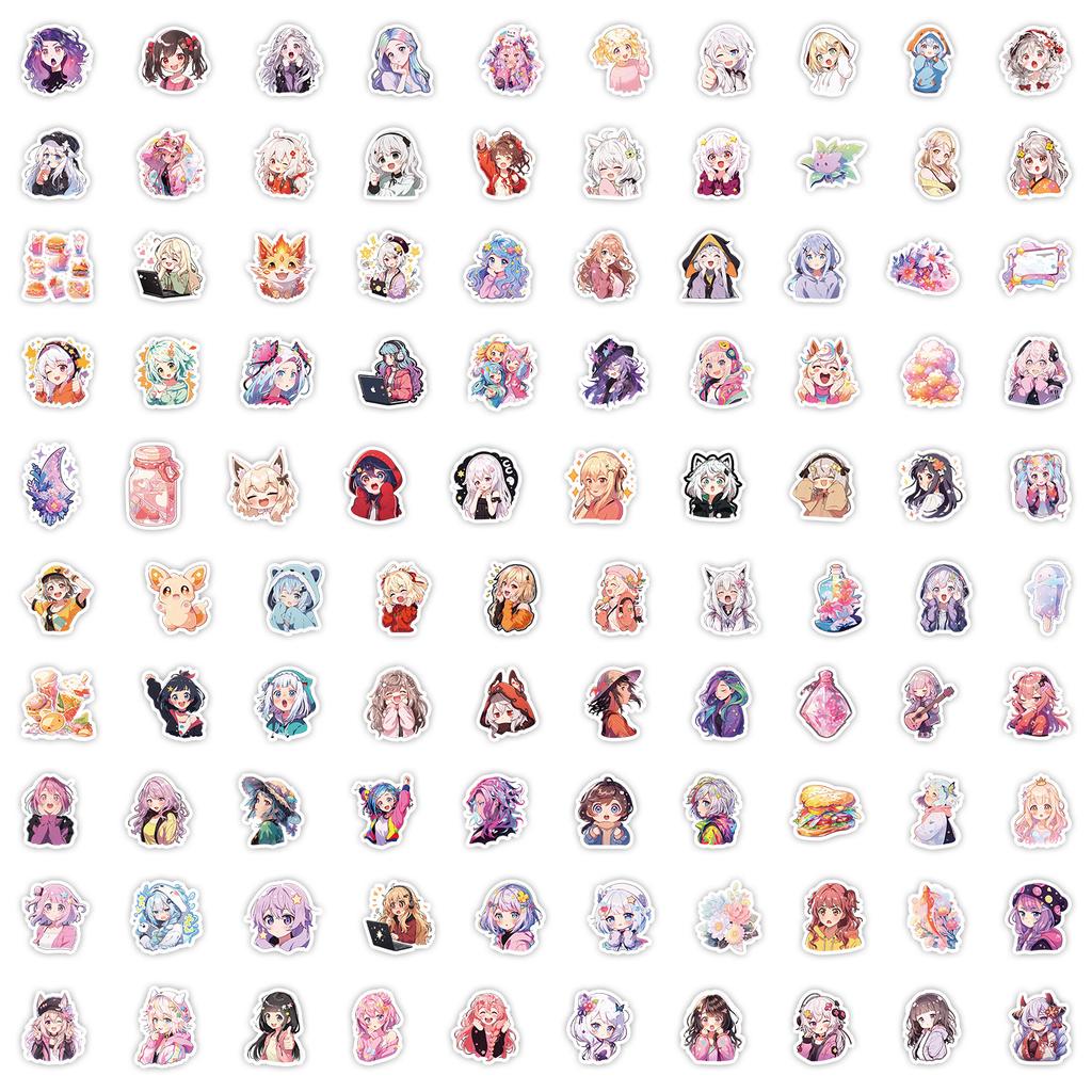 100 Japanese Style Graffiti Stickers Skateboard Suitcase Decoration Stickers Waterproof Creative Children's DIY Stickers