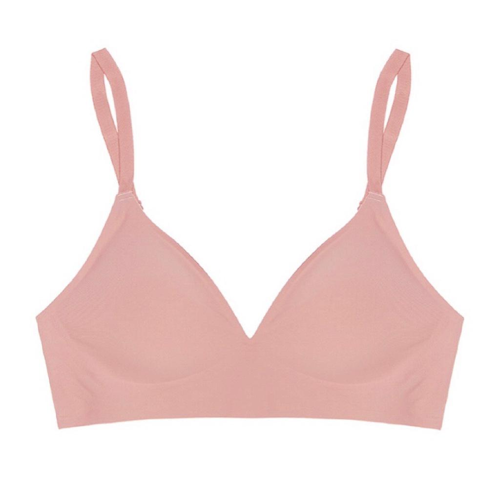 

Новый тонкий пояс, тонкая грудь, красный бесшовный бюстгальтер, нижнее белье, тонкий женский удобный бюстгальтер без косточек S розовый