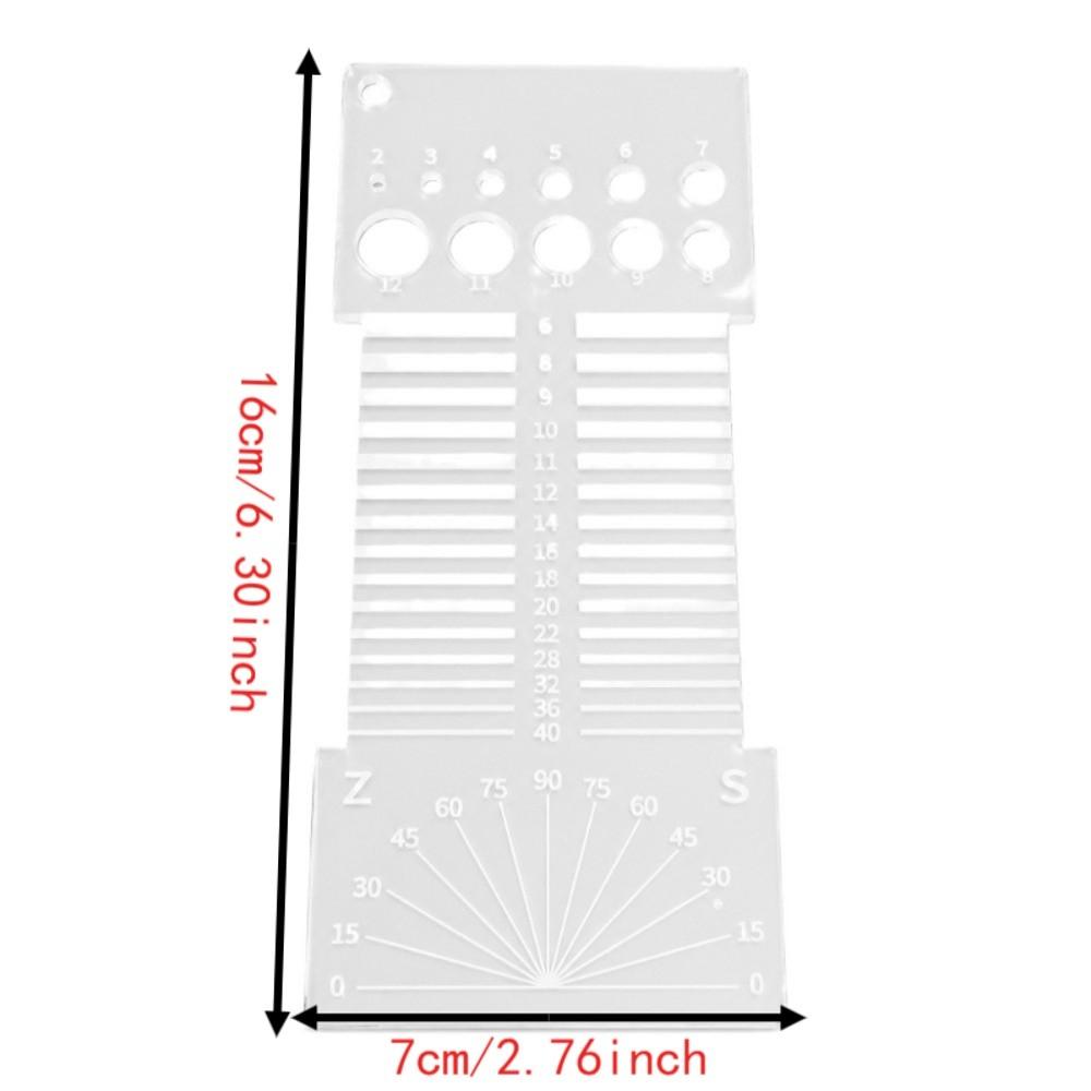 2pcs Multifunctional Design Yarn Gauge Tool Acrylic Material Spinning Control Card  For Spinners