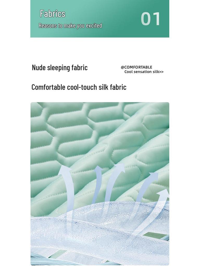Summer Ice Silk Cool Mat Set: Soft Three-Piece Latex Mattress Cool Pad for Dorm Beds