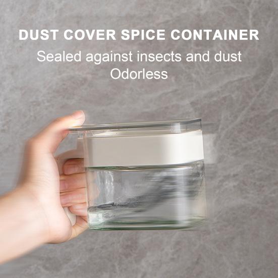 Cutie de condimente cu mâner de lingură Capac rezistent la praf Blat multifuncțional Condiment Condiment Sare Zahăr Borcan de depozitare Recipient de bucătărie