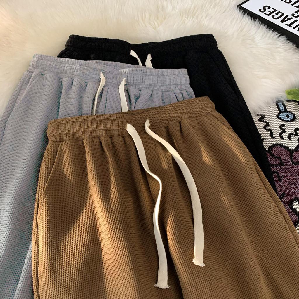 Modne szorty w kratę Walf dla mężczyzn, casualowy luźny krój, letnie, trendy, w stylu japońskim, sportowe spodenki pięciominutowe