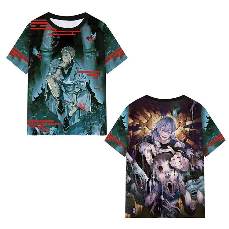 Satoru Gojo Japanese Anime Jujutsu Kaisen T-Shirts 3D Printed Summer Quick Dry Round Neck Short Sleeves for Men Polyester Do Not Fade