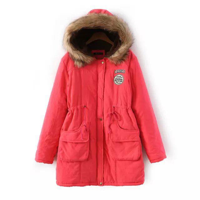 Manteau long à capuche en laine d'agneau style coréen grande taille pour femme - Hiver 2023