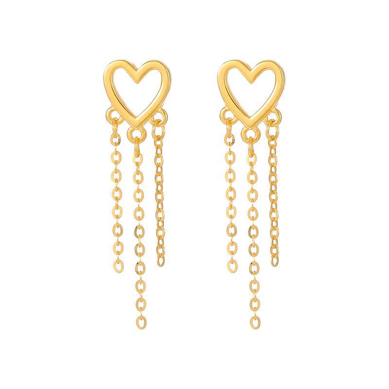 Cercei cu ciucure în formă de inimă din argint S925 Banyan Tree pentru femei - Design simplu, versatil