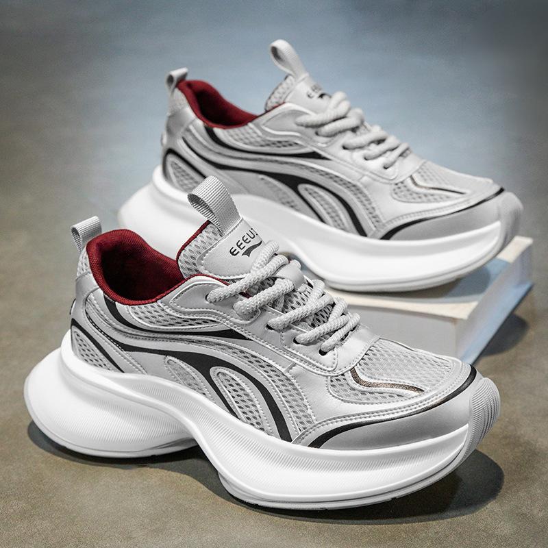 Men's Chunky Sneaker Fashion Casual Shoes Height Increased Platform Shoe Breathable Men Tennis Training Shoes Platform Dad Shoes