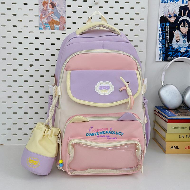 Cute Gaoyan College, Small Style, Fresh and Transparent Pain Bag, High School Student Large-capacity Schoolbag, High School Student Backpack