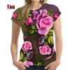 Roses Flower T Shirt Women 3D Floral Blossom Printed T-shirt Harajuku Fashion Streetwear Tee Shirts Womens Clothing Short Sleeve