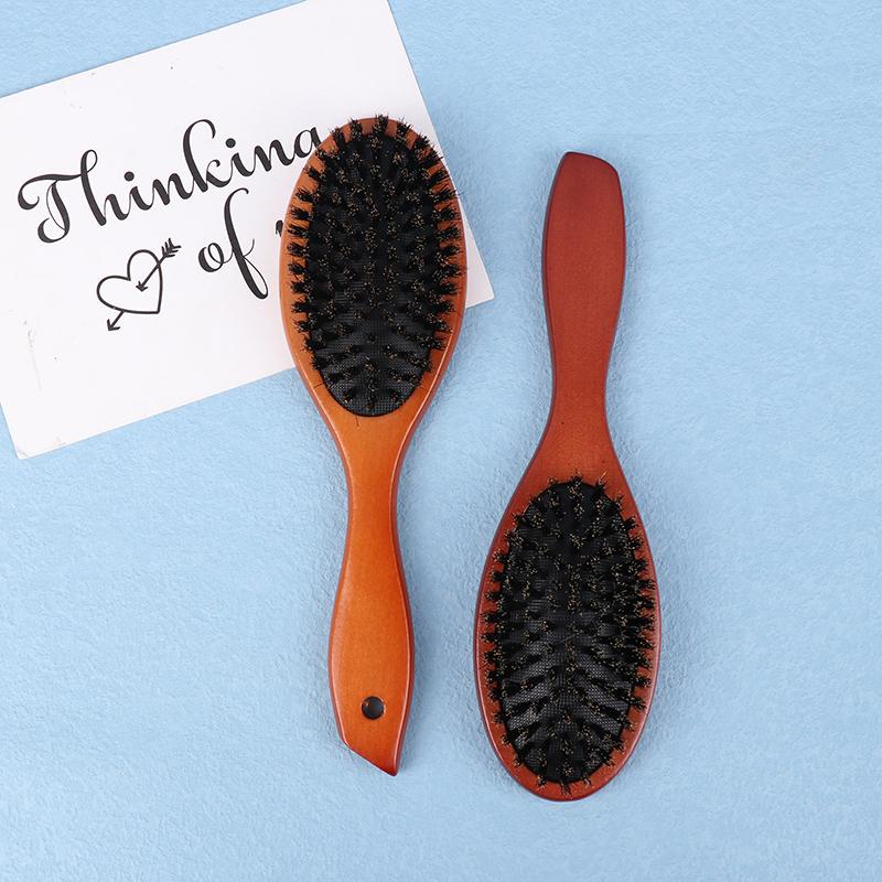 Boar Bristle Hair Brush Women Combs For Hair Wood Hairbrush Detangle Straightener Brush Hair Comb Barber Accessories