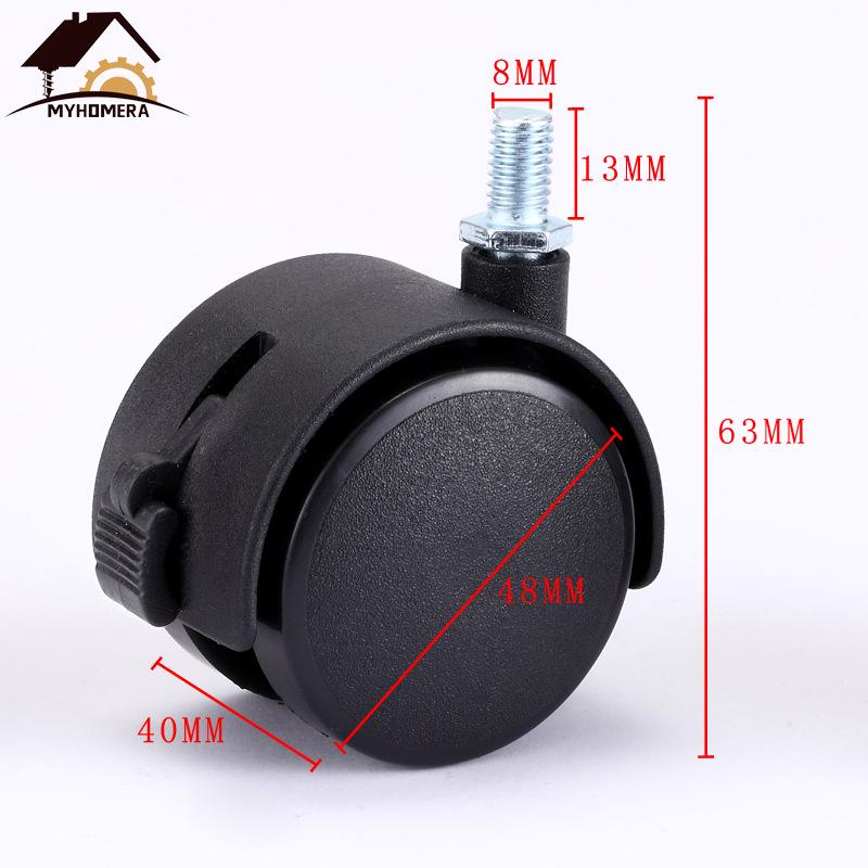 2-calowe Ciche Kółka do Krzeseł Obrotowych - Uniwersalne Rolki do Krzeseł Komputerowych