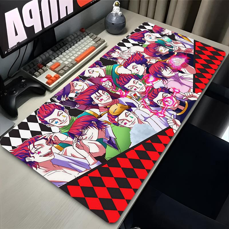 Grand Tapis de Souris Hunter X Hunter Hisoka Morow Anime Pad d'Ordinateur Tapis de Souris de Jeu Accessoires Antidérapants Bureau Ordinateur Portable Deskpad DeskMat