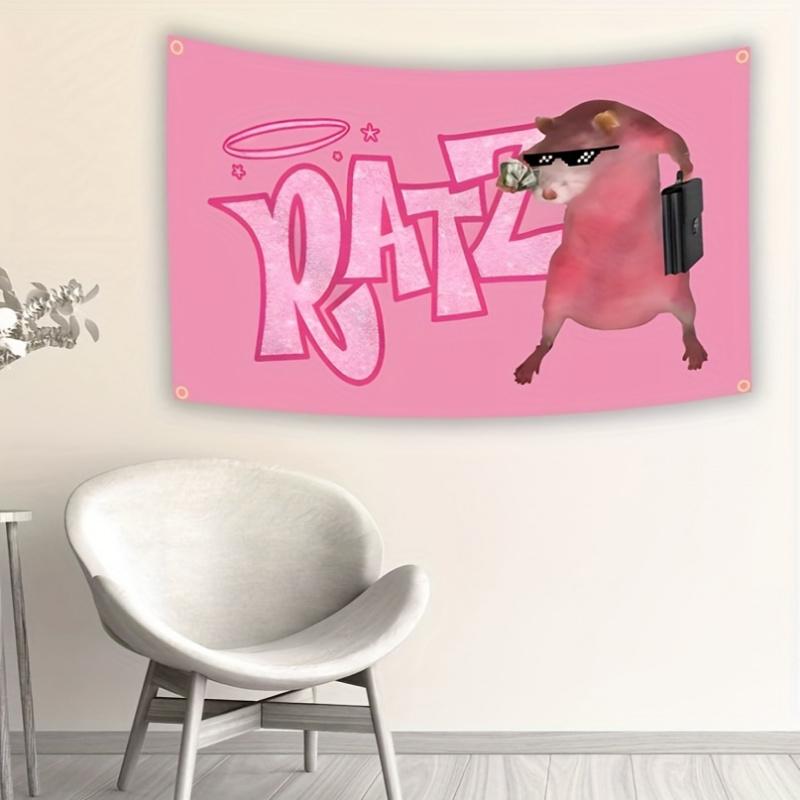 VIKAMA Street Style RatThemed Art Tapestry Bedroom Art Decor Bedroom Office Living Room Gaming Room Home Decor