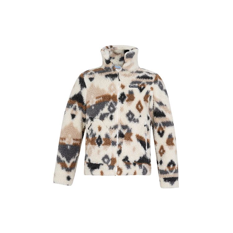 Columbia Color Block Fleece Lined Casual Stand Collar Jacket Women jackets White AR2904-193