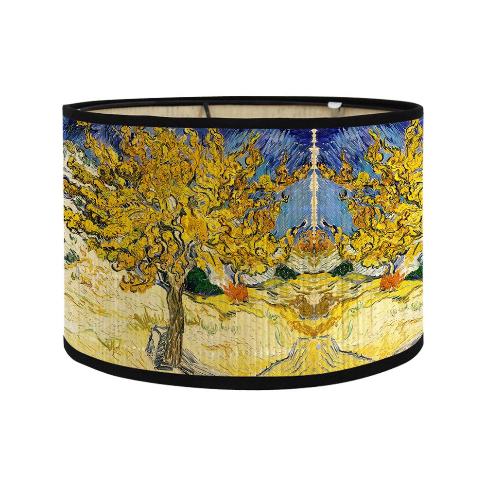 Astral Sunflower Lamp Shade Bamboo Art Light Shade Bar Cafe Chandelier Decor Modern Painted Decorative Lampshade