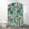 1Pc Green Leaf Shower Curtain Bathroom Decor With Artistic Tropical Leaf Pattern, Shower Curtain For Bathrooms