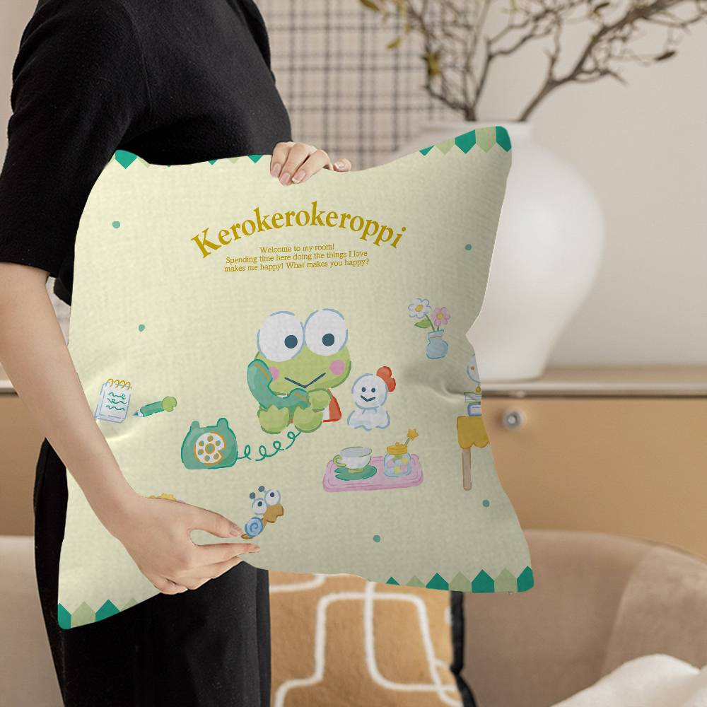 Cartoon KKeroppiS Cute Pillow Cover Sofa Cushion Cover Home Room Decoration Children Gift