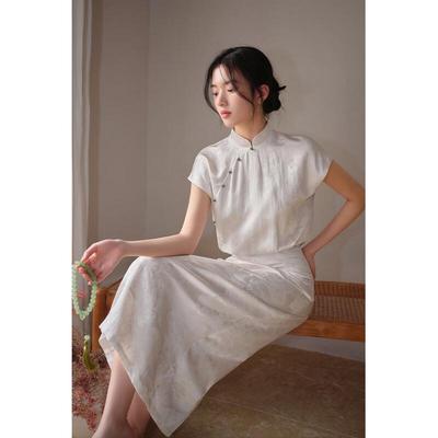 JK&JS New Chinese Style Jacquard Qipao Dress