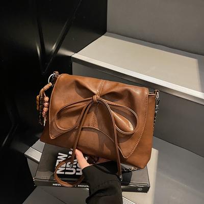 Borsa alla moda dolce fiocco catena grande capacità autunno semplice spalla a tracolla donna