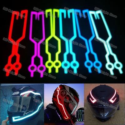 Capacete de Ciclismo Motocicleta LED Luz Fria Autoadesivo Refletivo Luminoso Faixa Adesiva Modificado Decoração Impermeável