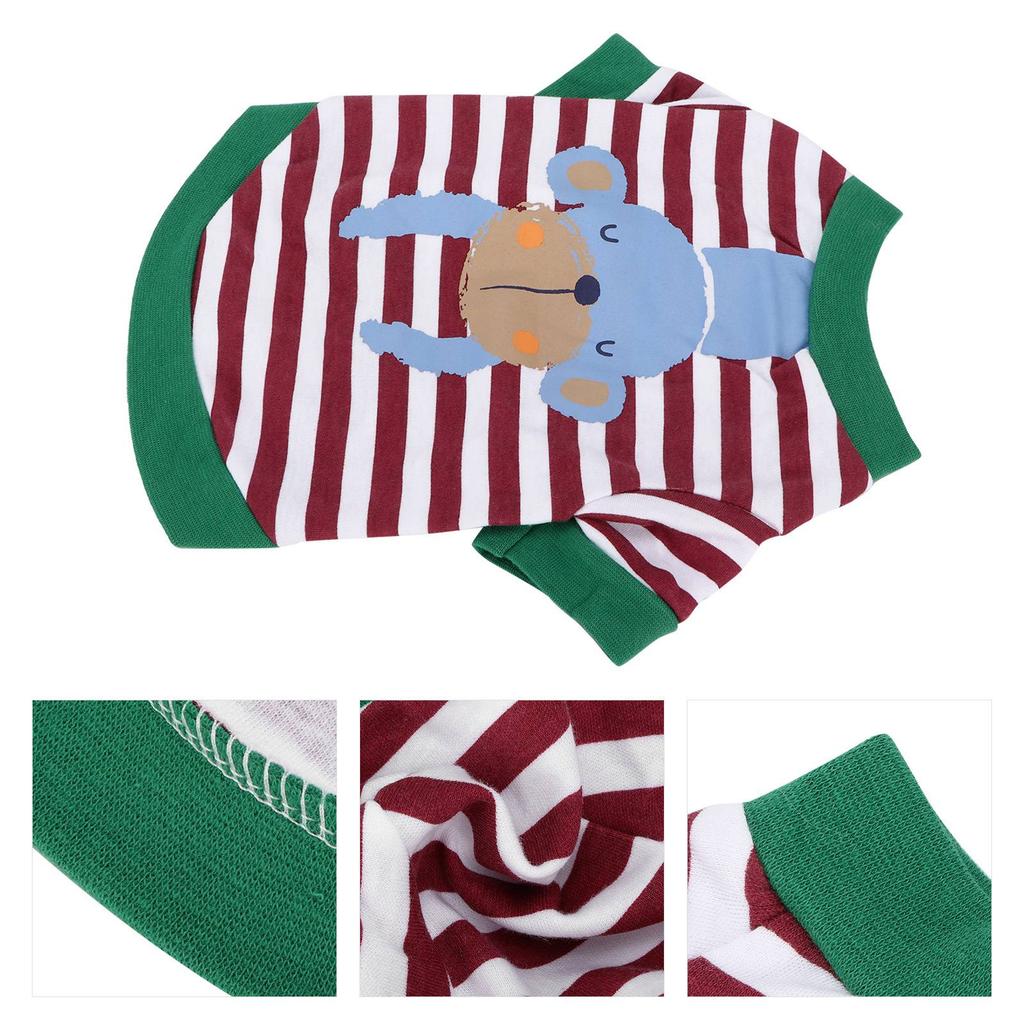 Pets Suit Cartoon Thin Dogs Shirt Stripe Hoodies Autumn and Winter Pet Clothing for Small and Medium Puppy