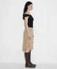 Cecese Bohemian Asymmetrical Cut Skirt Beige