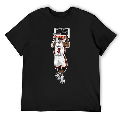 Dwyane Wade Cartoon Style Rim Hang T-Shirt Customs Design Your Own Tops Valentines Clothes Sublime Mens Clothing