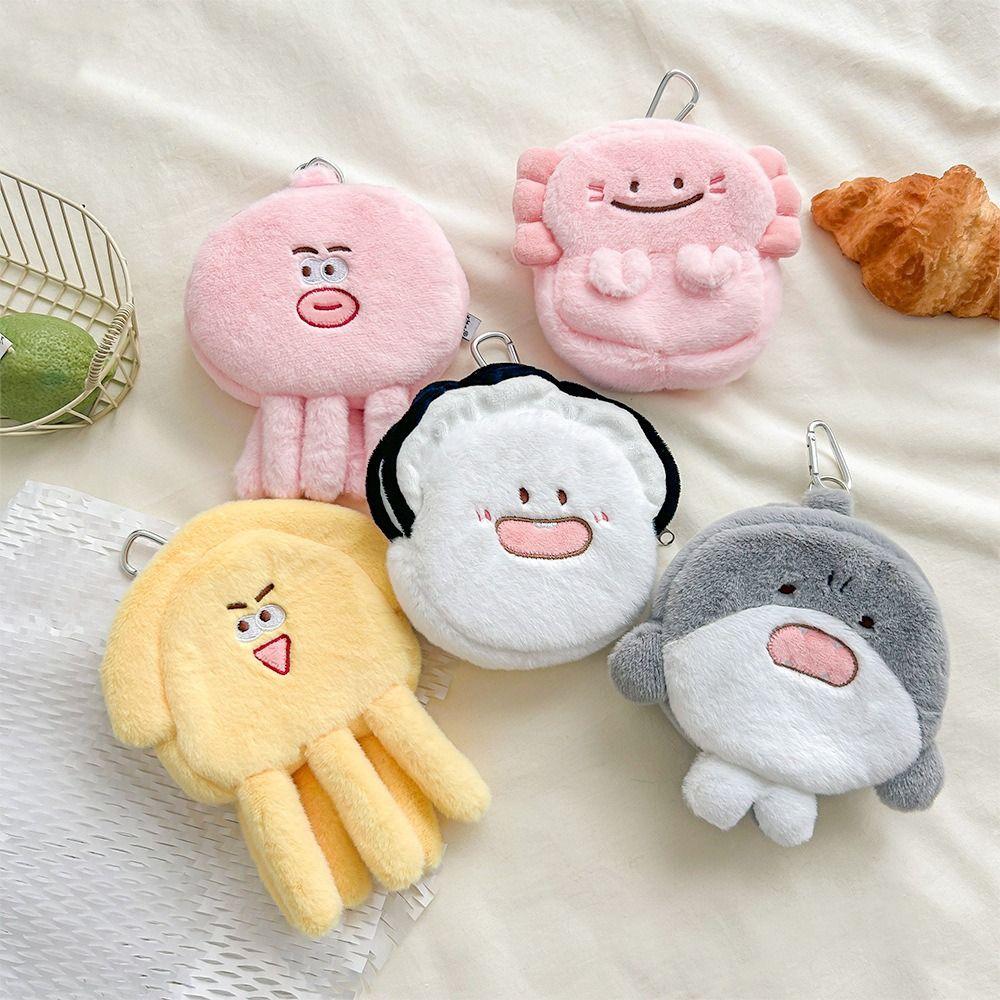 Shark Marine Animal Coin Purse Squid Oyster Pendant Portable Salamander Halter Purse Aquarium Gift