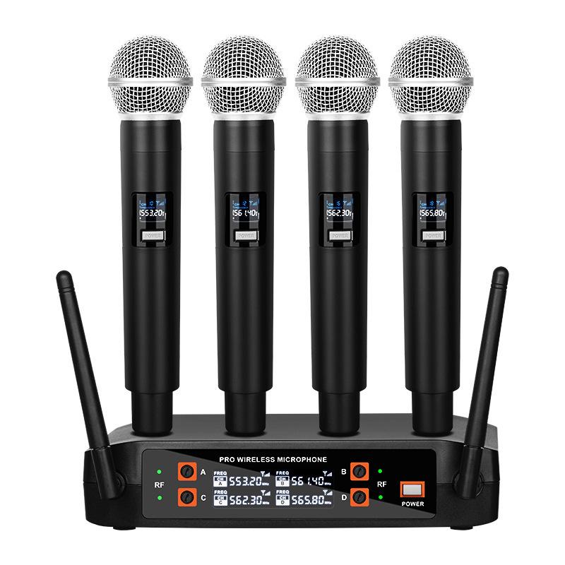 Professional Wireless Handheld Microphone for Stage, Speech, Outdoor, KTV, and Home Use – One-Drag-Four Compatibility