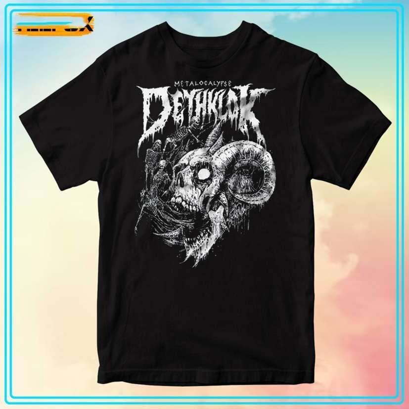 Трендовая Хлопковая Футболка Dethklok Черного Цвета Подарок Для Фаната Унисекс XXL