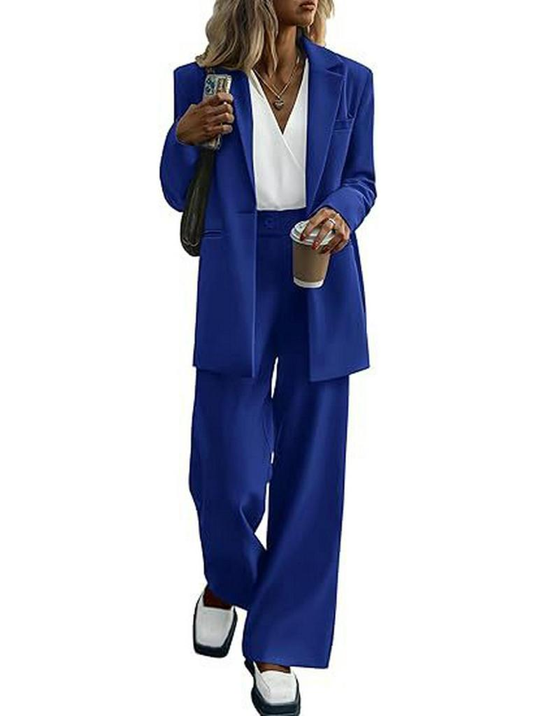 2025 Women's Autumn/Winter Fashion: Elegant Solid Color Suit & Pants Set