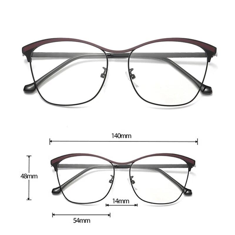 Luksusowe okulary fotochromowe Cat Eye Anti Blue Light dla kobiet, markowe okulary przeciwsłoneczne z metalu, komputerowe okulary optyczne