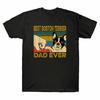 Best Boston Terrier Dad Ever Funny Dog Lover Vintage Men's T-Shirt Cotton Tee Unisex T-Shirt