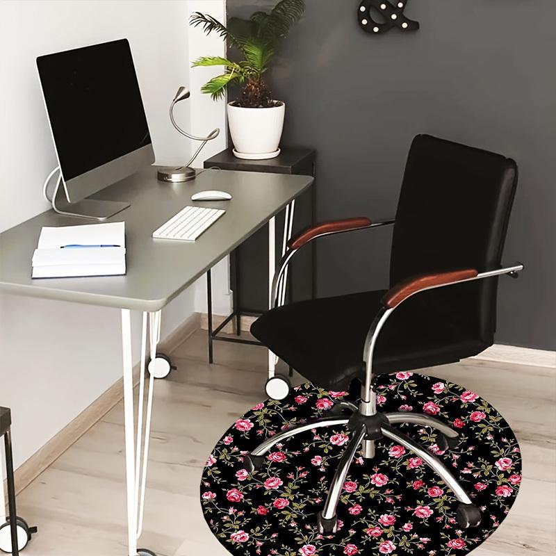 

1pc Office Carpet Chair Mats Vintage Pink Rose Floral Pattern Perfect for Decorating Office Chairs, Living Rooms, Or Bedrooms.YDT177 80cm by 80cm