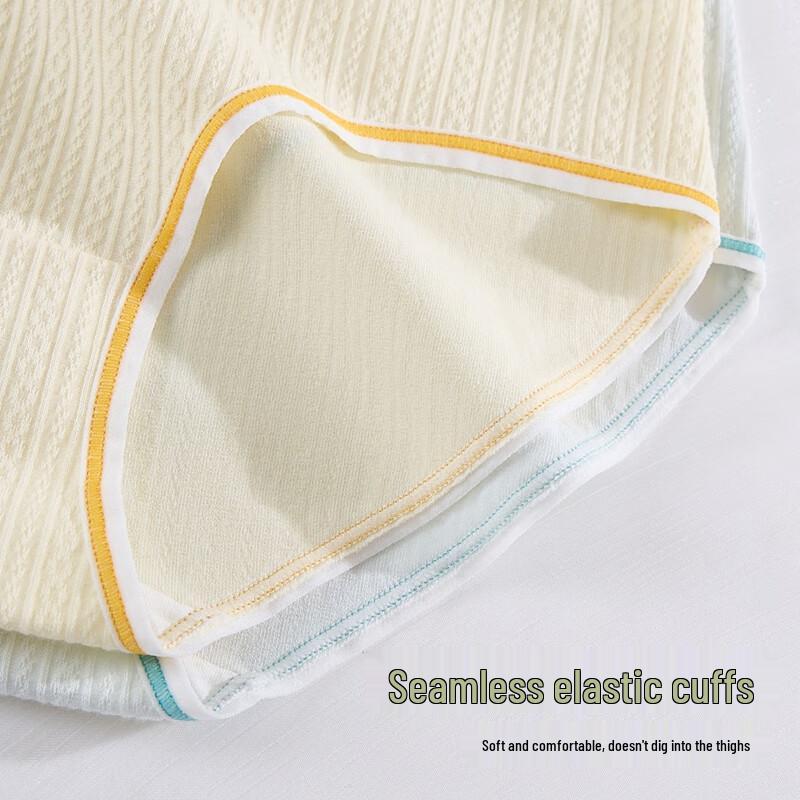 Yiershuang Women's 7A Antibacterial Pure Cotton Mid-Waist Briefs (4-Pack)