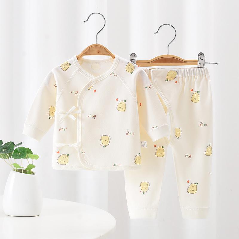 Set Haine Bumbac Toamnă Bebeluș: Salopetă Velcro pentru Nou-născut cu Croi Deschis